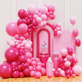 132pcs Pink Balloon Arch Kit with Metallic Hot Pink Balloons for Party Decorations