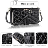 Argyle Wallet Case for Moto G5 with Crossbody/Wrist Strap Luxury PU Leather Kickstand Zipper Purse Shockproof Card Holder Cell Phone Cover for