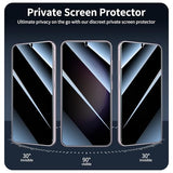 3*Privacy Screen Protector for Galaxy S22/S23 with a Installation Alignment Aid, Anti-Spy Tempered Glass Film, Dark Private Black Protection,