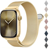 Mesh Metal Loop Stainless Steel Apple Watch Band Magnetic Clasp 38-42mm