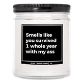 You Nique Designs 1St Wedding Gift Candle - One Year Candle - 1 Year Wedding Present For Wife, Husband, Couples - First Year Together Gift Ideas For Him, Her (Mahogany Teakwood)