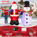 Christmas Inflatables Outdoor Decorations 5 Ft Set Of 2 Inflatable Santa And Snowman, Built In With Bright Led Light & R