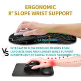 Ergonomic Mouse Pad Wrist Support, Wrist Rest Mousepad For Carpal Tunnel Pain Relief With Integrated Memory Foam Slope Massage Bulge (11.8X7.9 Inch,Topographic Contour)