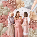 154pcs Dusty Rose Balloon Garland Kit – Boho Pink Arch for Baby Shower, Wedding & Parties