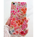 For Iphone Se/8/7 Case - Cute Flower Shell Pattern Soft Bumper Lightweight Fit Case - Shockproof - Pink Floral