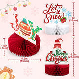 12 Pack Christmas Party Honeycomb Centerpieces for Table Decorations, Xmas Center Pieces Table Topper with Gnome Santa Snowman Tabletop Centerpieces Decor Holidays Winter Office Party Supplies