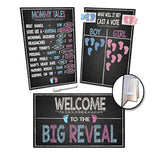 Gender Reveal Board Games 12/9" With Stand, 48 Blue And Pink Voting St