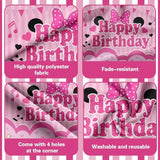 Pink Birthday Party Supplies, Pink & Black Balloon Arch Garland Kit Backdrop