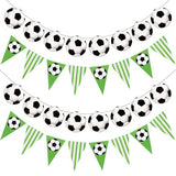 4 Pcs Soccer Banner Garland, Soccer Pennant Bunting Flag for Boys Girls Sports Ball Birthday Party Decorations