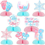 Winter Gender Reveal Party Decorations, What Will Our Little Snowflake Be Gender Reveal Honeycomb Centerpieces He or She Table Decorations Pink Blue for Winter Snowflake Baby Shower