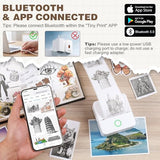 Print Pods Mini Printer, Sticker Printer With 10 Rolls Thermal Printing Paper, Inkless Pocket Printpod For Phone, Impresora Portátil For Notes, Diy, Compatible With Ios & Android (White)