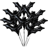 Bat Balloons Black Halloween Foil Balloons Spooky Star Party Decorations 8pcs Set