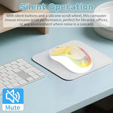 Wireless Bluetooth Mouse, Cute Silent Rechargeable Mouse, Rgb Light, Magnetic Sand Flow Design, Type-C Charging, Portable For Laptop, Pc, And Mac (Lemon Yellow)