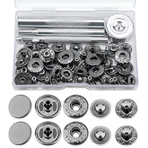 12 Sets 15Mm Snap Buttons Fastener Kit No Sew Removable Metal Heavy Du