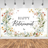 Happy Retirement Banner Wildflower Themed Happy Retirement Party Decorations Backdrop Floral We Will Miss You Going Away Retire Party Decor 70.8 X 43.3 Inch
