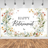 Happy Retirement Banner Wildflower Themed Happy Retirement Party Decorations Backdrop Floral We Will Miss You Going Away Retire Party Decor 70.8 X 43.3 Inch