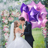 18 Inch Purple/Pink Stars Foil Balloons Lavender Pentagram Girls' Birthday Party Decor