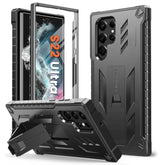 For Samsung Galaxy S22 Ultra Case: Built-In Screen Protector & Kickstand Full-Body Dual Layer Rugged Military Grade Shockproof Protection Heavy Duty Protective Phone Cover 5G-Black