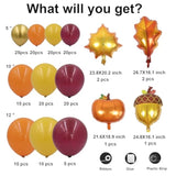 Fall Balloon Arch Kit: Orange, Burgundy, Gold, Pumpkin & Maple Leaf Decor