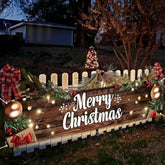 Outdoor Merry Christmas Hanging Banner 78.7X17.7 Inches Christmas House Fence Banner Decoration Holiday Party Supplies Vintage Xmas House Garaged Indoor Outside Christmas Party