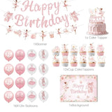 Ballerina Birthday Party Decorations Include Banner-Backdrop-Balloons-Cake Topper-Cupcake Toppers For Ballet Birthday Party Decorations
