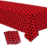 Ladybug Birthday Party Tablecloth Decorations, Disposable Ladybug Party Supplies Table Cover, Lady Bug Theme 1St 2Nd 3Rd Birthday Baby Shower Decorations Table Cloth, 3 Pack, 54In X 108In