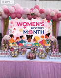 Women's History Month Backdrop 7x5FT National Womens Day Banner Decorations Background March Womens Day Pan Afro African American Festival Photography Supplies