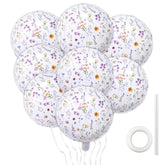 8Pcs Wildflower Balloons Decoration, 18In Spring Floral Theme Foil Balloons For Birthday Party Decor Supplies