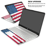 Laptop Skin Decal Specific Fit For Hp 15.6" With No Cutting Required, No Bubble, Waterproof, Scratch Resistant, American Flag Design - Including Wide Screen And Full Wrist Pad Skin