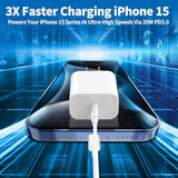 ?Mfi Certified?Iphone 15 Fast Charger, 3Pack 20W Usb-C Power Adapter Type-C Wall Charger Block + 6Ft Type-C Charging Cable For Iphone 15/15 Plus/15 Pro/15 Pro Max/Ipad Pro/Air/Mini/Ipad 10Th