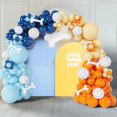 143Pcs Blue Balloon Garland Kit – Dog Paw Print & Bone for Dog-Themed Party