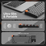 K1 Max Ultra-Slim Qmk/Via Bluetooth Wireless/Usb Wired Custom Mechanical Keyboard, 2.4 Ghz Hot Swappable Tkl Layout Rgb Backlight Ergonomic Keyboard With Low-Profile Gateron Brown Switch