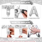 Silver Happy New Year 2026 Balloons, Number 2026 Foil Balloon With Happy New Year Letter Foil Balloon, 16 Inch 2026 Nye Decorations For 2026 Happy New Year Eve Christmas Party Decorations Supplies