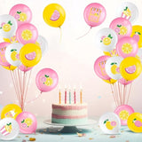 63 Pcs Lemon Balloons Lemonade Party Decorations Yellow Pink And White Lemon Citrus Latex Balloons For Summer Birthday Party Baby Shower Decoration Supplies