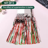 5 Pack 10ft Christmas Foil Fringe Garland Red Silver Green Party Decorations