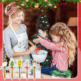 10 Sets Christmas Silicone Spatula Cake Spatula Bulk Cooking Scraper With Wooden Handle Xmas Greeting Card Ribbon For Christmas Decoration Holiday Gifts Kitchen Party Favors (Cute Style)