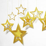Silver Gold Star Garland Hanging Twinkle Little Star Decorations Glittery Party Supplies For Baby Shower Birthday New Year Eve Graduation Christmas Ramadan Eid Galaxy Theme