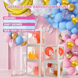 Baby Boxes For Baby Shower White Clear Balloon Box Blocks Gender Reveal Decorations And Birthday Party (5 Pcs Balloon Box-78 Letter)