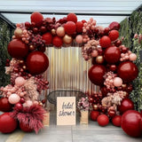 Red & Pink Balloon Garland Kit with Burgundy, Gold for Bridal Shower, Wedding, Birthday Party