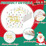 100 Pcs Christmas Cocktail Napkins Merry & Bright Beverage Napkins Funny Holiday Napkins For Dinner Christmas Party, 2 Ply, 5 X 5 Inch