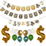 Money Happy Birthday Banner, Money Birthday Decorations, Money Party Decorations