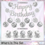 Disco Party Decorations Silver Disco Ball Banner Honeycomb Centerpieces Pack