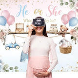Gender Reveal He Or She Pink Photography Backdrop