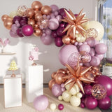 Purple Plum Beige Balloon Arch Kit: 156-Piece Baby Shower Decor