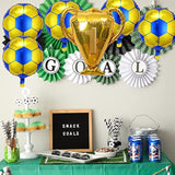 6-Pc Soccer Balloon Set with Trophy & Foil Balloons for Birthday or Sports Parties