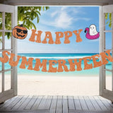Happy Summerween Banner Halloween Summer Birthday Beach Pumpkin Garland Decor