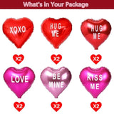 12Pcs Mylar Heart Balloons Valentines Heart Balloons Foil Sweetheart Balloons Xo Balloons Galentines Balloon For Galentines Decoration Wedding Galentines Party Decor Valentines Party Decor