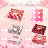 24 Pcs Valentines Heart Bakery Cookie Boxes 8 X 6 X 2.5'' Red Pink Treat Boxes With Window Cupcake Candy Gift Container With Sticker For Women Mothers Day Party Favors (Heart)