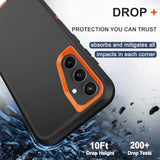 For Samsung Galaxy S24 Case With Belt Clip Holster, 2X Screen Protector, Heavy Duty Military Grade Full Body Shockproof Dust-Proof Rugged Protective Cover For Samsung S24 5G (Orange)