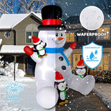 6 Ft Christmas Snowman & Penguin Inflatable Blow Ups Outdoor Christmas Decorations With Led Lights For Indoor/Outdoor Ya